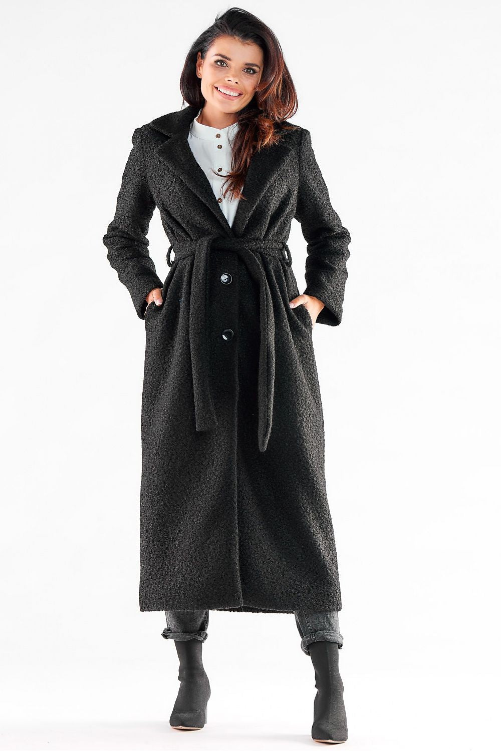 Warm Fabric Coat with Maxi Length - Michelle & Kenza Co.