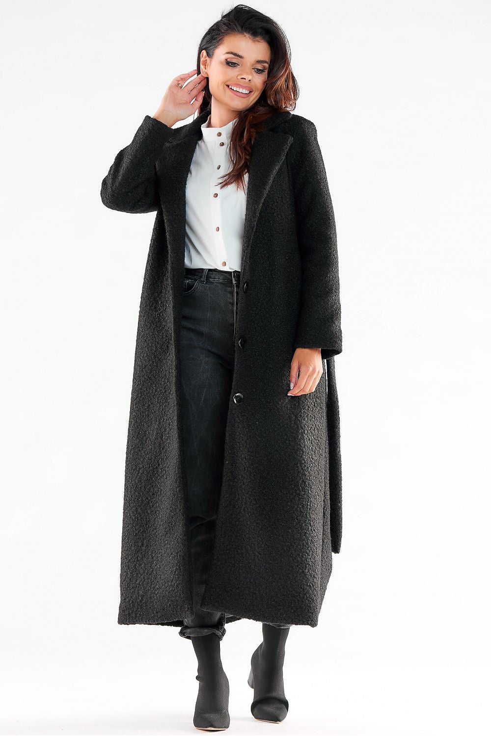 Warm Fabric Coat with Maxi Length - Michelle & Kenza Co.