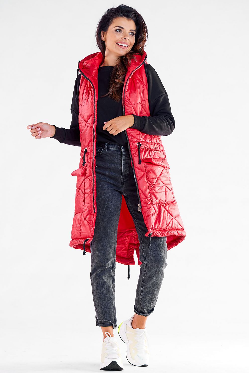 Shiny Quilted Gilet with Adjustable Drawstrings - Michelle & Kenza Co.