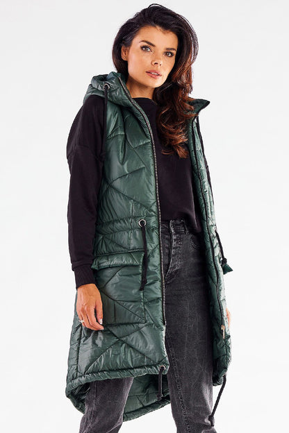 Shiny Quilted Gilet with Adjustable Drawstrings - Michelle & Kenza Co.