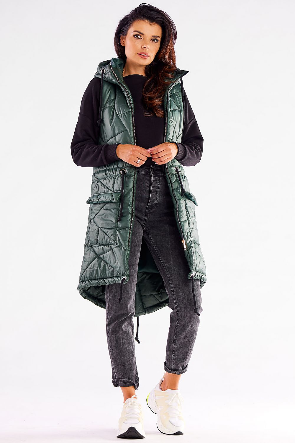 Shiny Quilted Gilet with Adjustable Drawstrings - Michelle & Kenza Co.