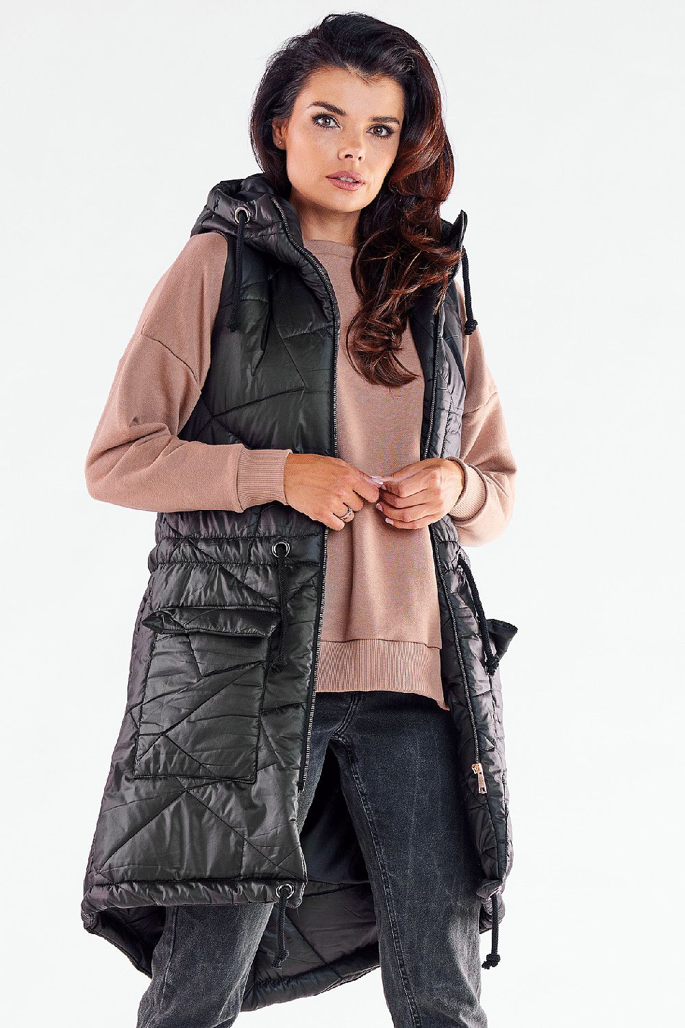 Shiny Quilted Gilet with Adjustable Drawstrings - Michelle & Kenza Co.