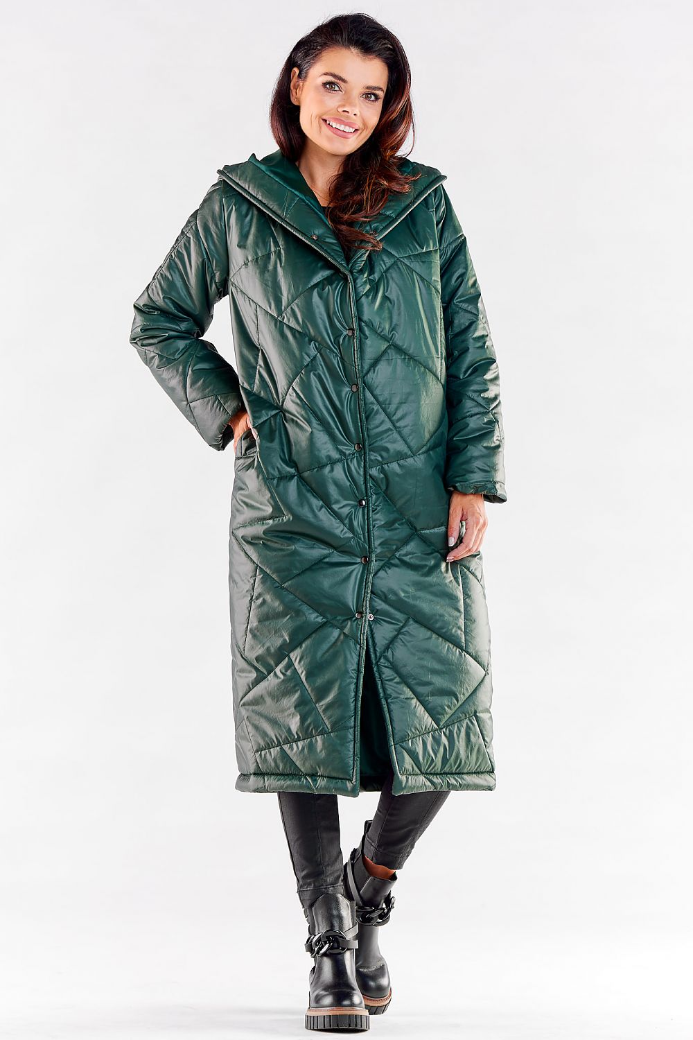 Quilted Coat with Large Hood - Michelle & Kenza Co.