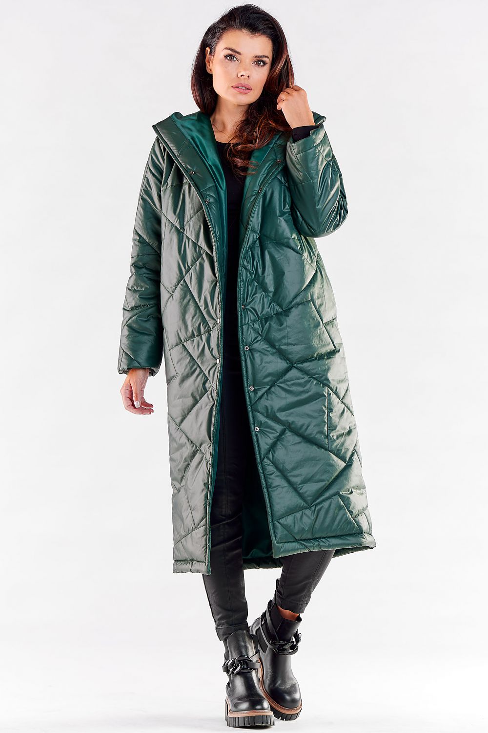 Quilted Coat with Large Hood - Michelle & Kenza Co.