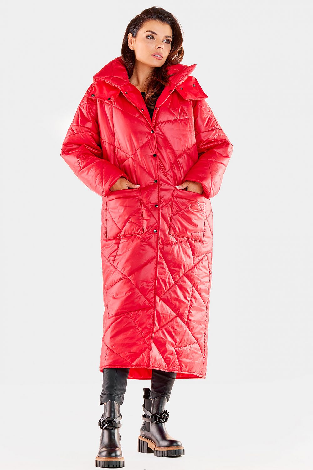 Quilted Coat with Large Hood and Pockets - Michelle & Kenza Co.