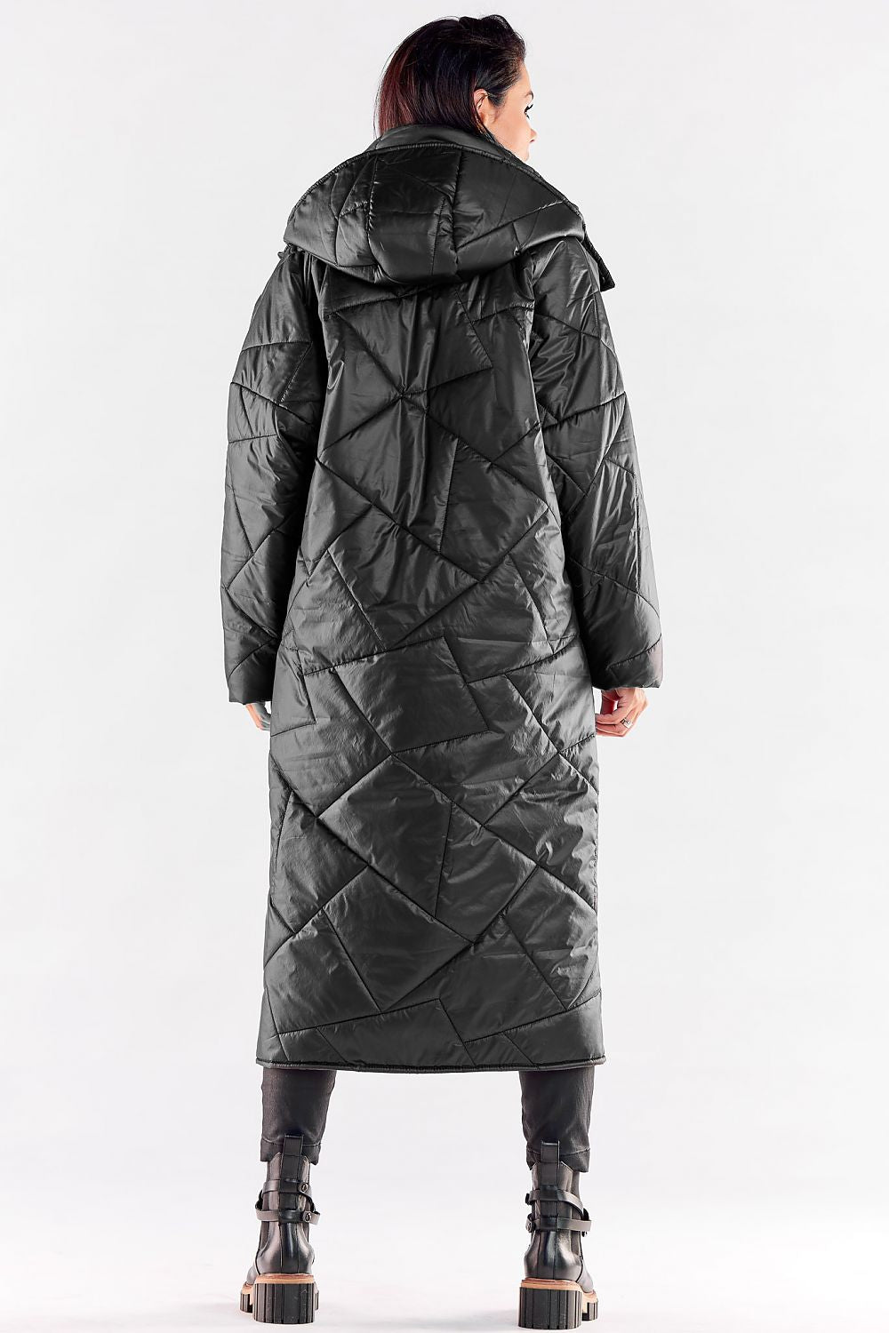 Quilted Coat with Large Hood and Pockets - Michelle & Kenza Co.