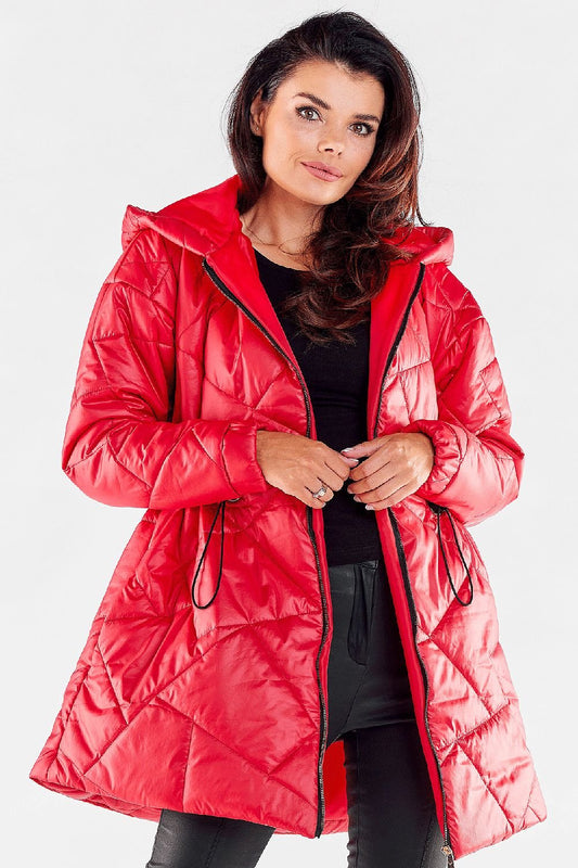 Quilted Jacket with Hood and Adjustable Waist - Michelle & Kenza Co.