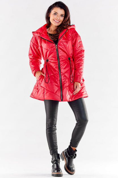 Quilted Jacket with Hood and Adjustable Waist - Michelle & Kenza Co.