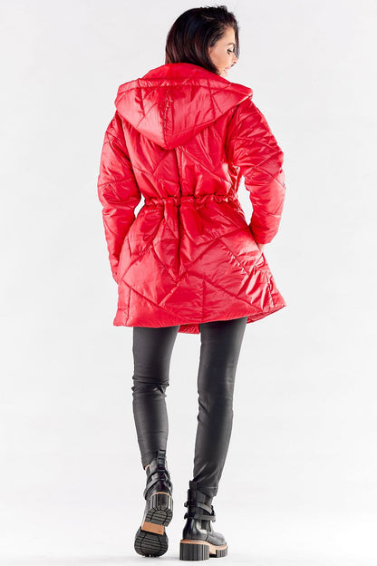 Quilted Jacket with Hood and Adjustable Waist - Michelle & Kenza Co.