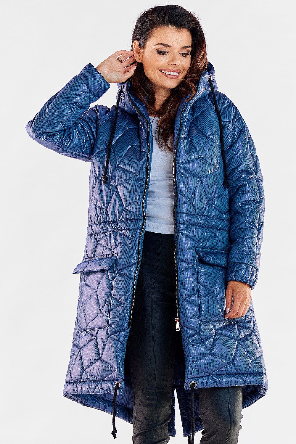 Quilted Jacket with Drawstring Waist - Michelle & Kenza Co.