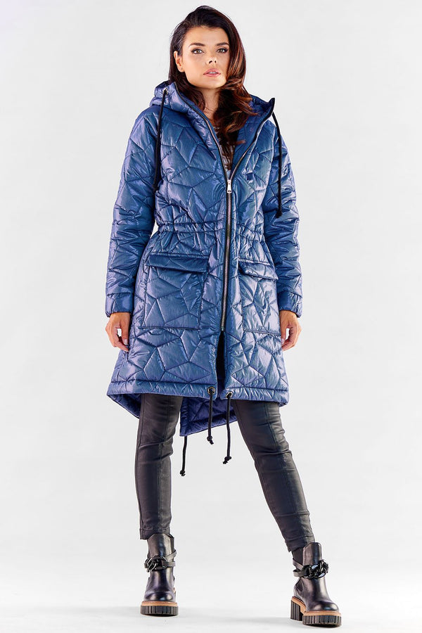 Quilted Hooded Rain Jacket