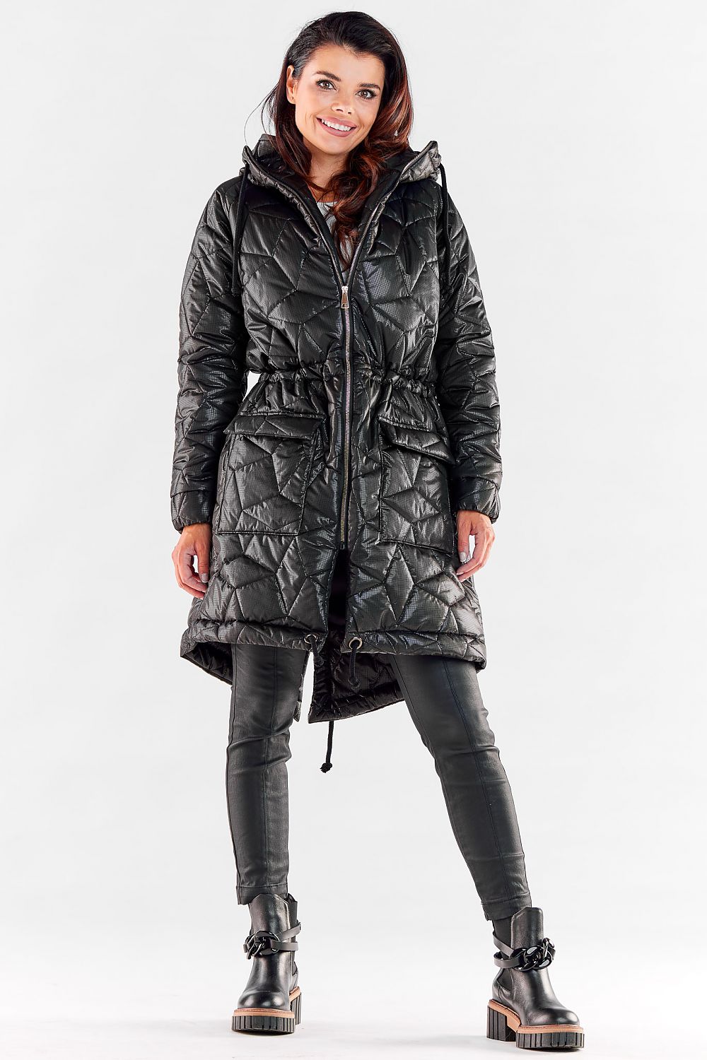 Quilted Jacket with Drawstring Waist - Michelle & Kenza Co.