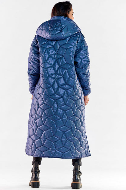 Quilted Coat with Hood and Slit Design - Michelle & Kenza Co.