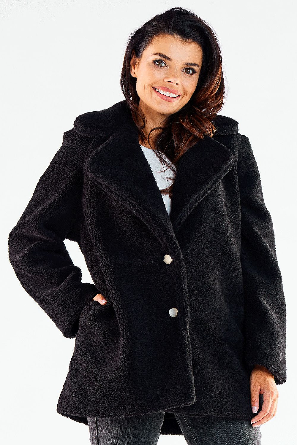 Chic Coat with Decorative Button Fastening - Michelle & Kenza Co.