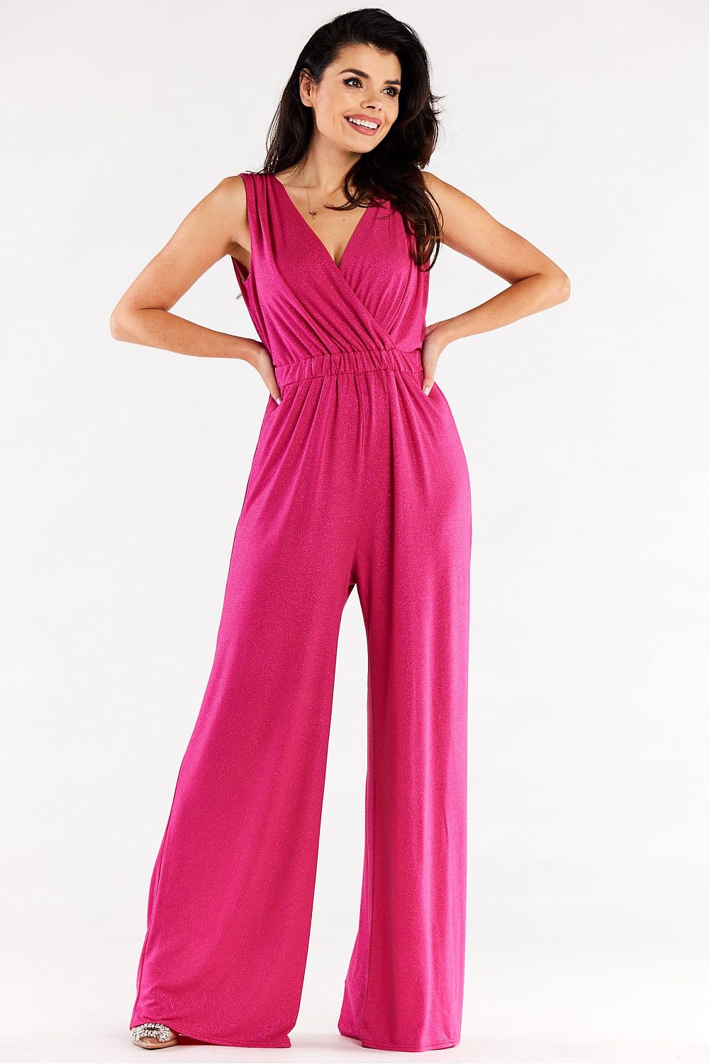 Spandex Jumpsuit with Wide Pants - Michelle & Kenza Co.