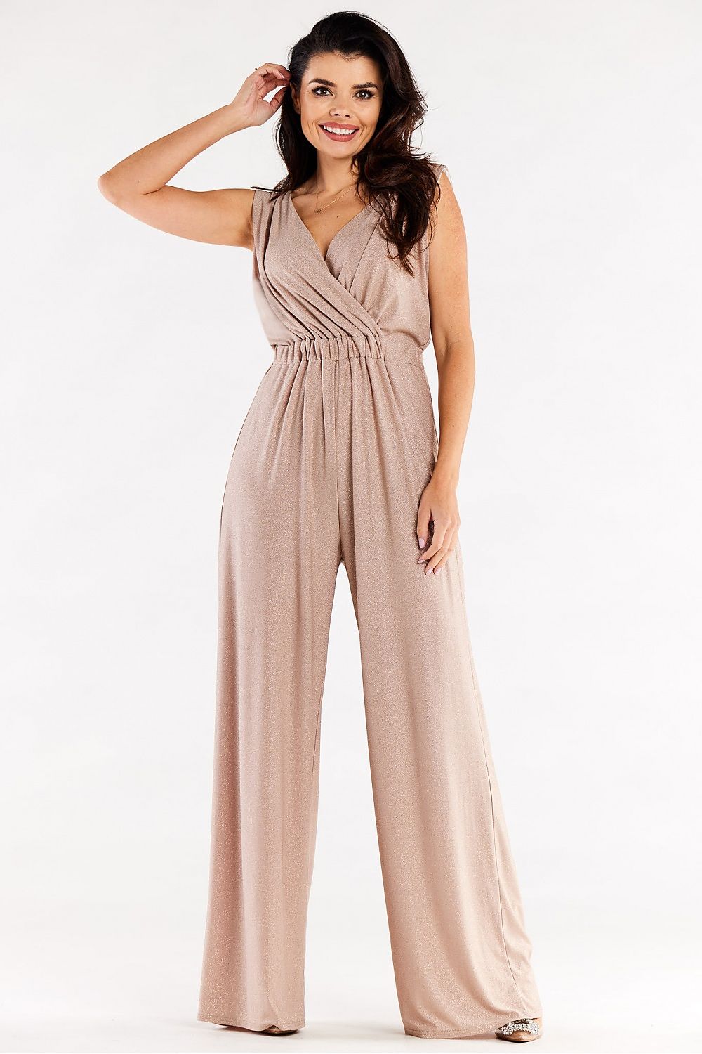 Spandex Jumpsuit with Wide Pants - Michelle & Kenza Co.