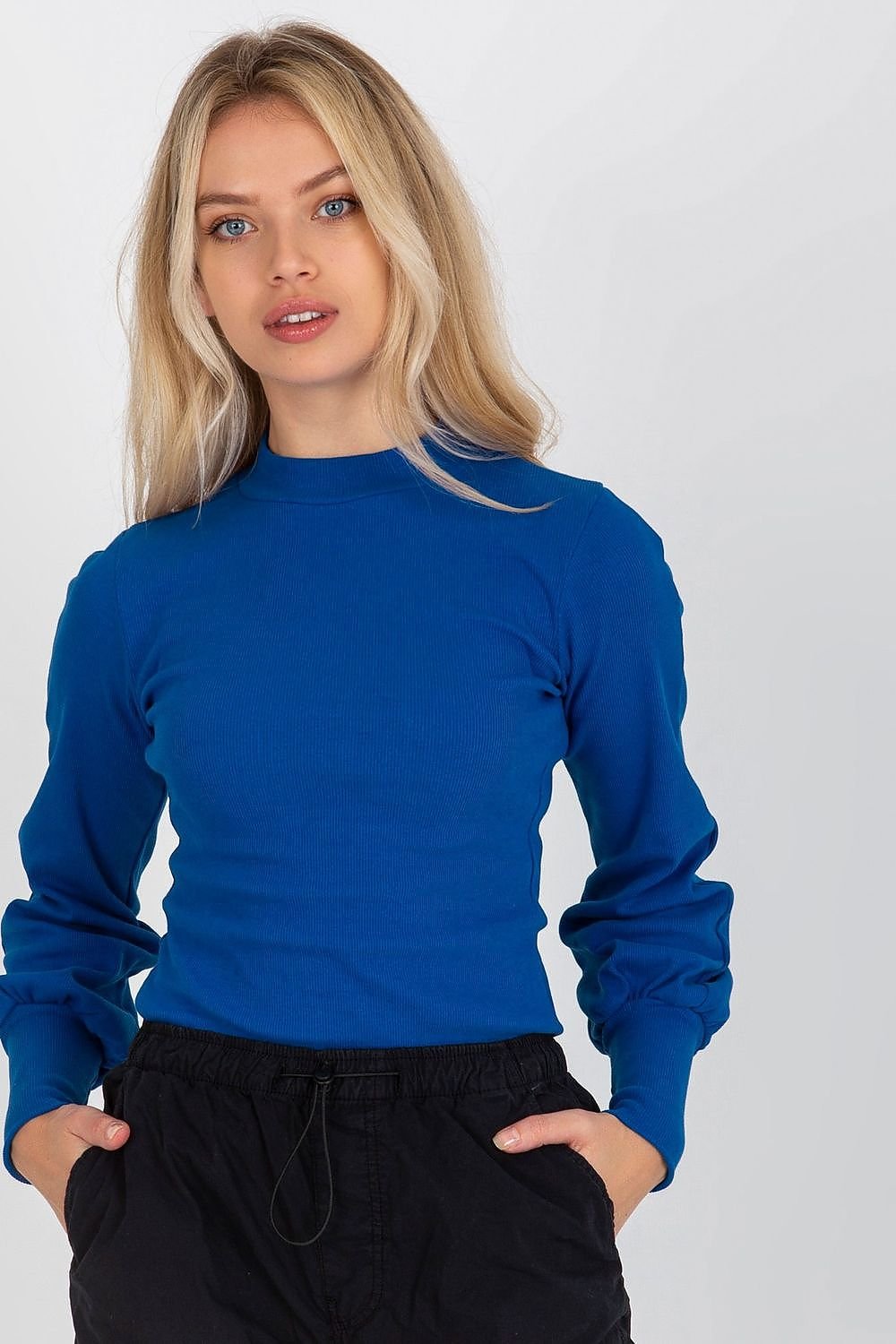 Ribbed Long Sleeve Blouse