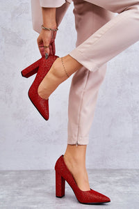 Elegant Weave Block Heel Pumps