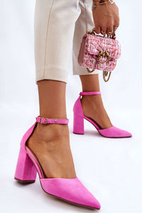 Alicia Eco-Suede Block Heel Pumps