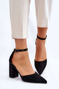 Alicia Eco-Suede Block Heel Pumps