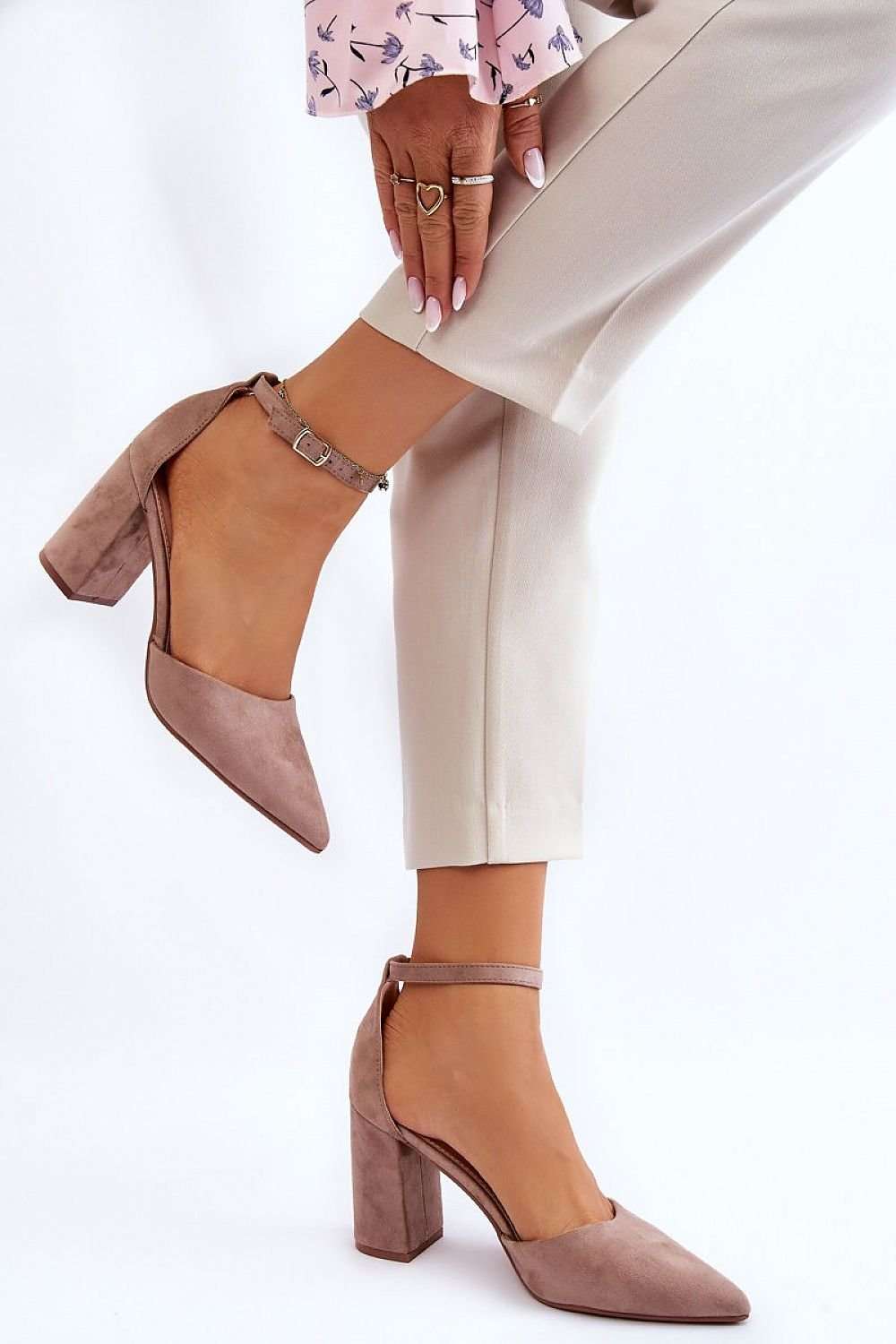 Alicia Eco-Suede Block Heel Pumps