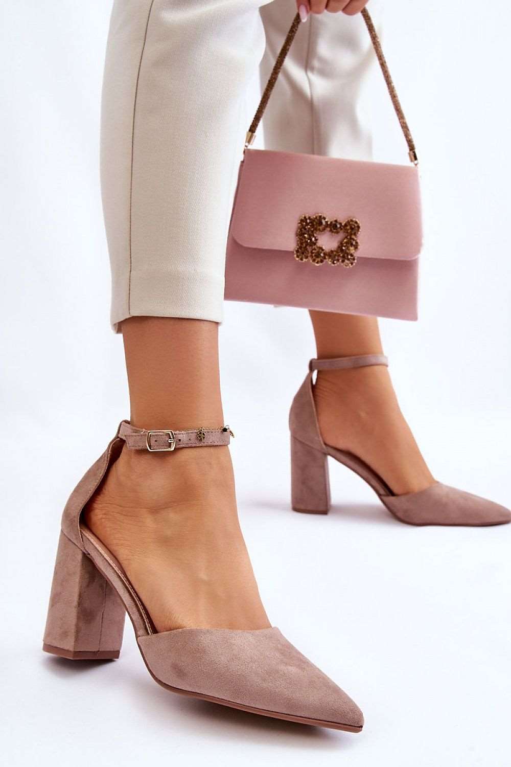 Alicia Eco-Suede Block Heel Pumps