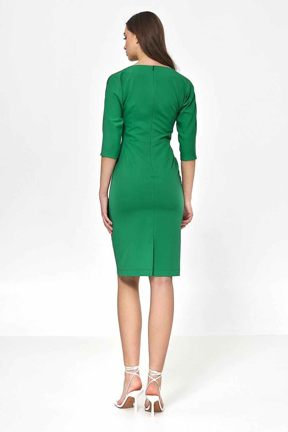 Elegant Asymmetrical Green Dress