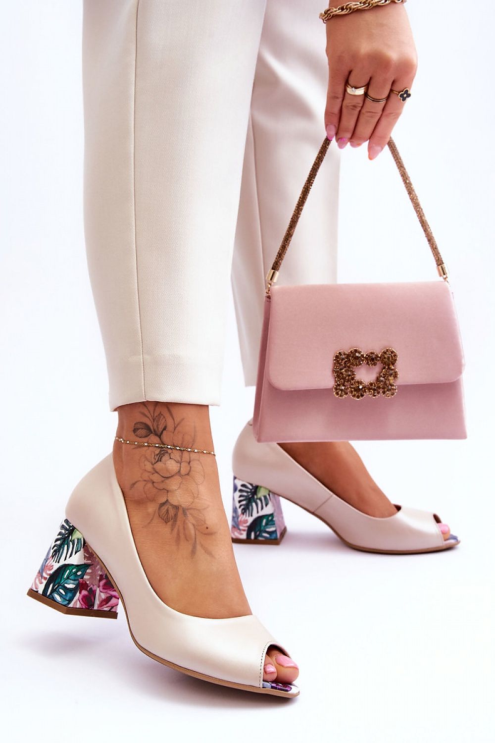 Elegant Almond Toe Block Heel Pumps