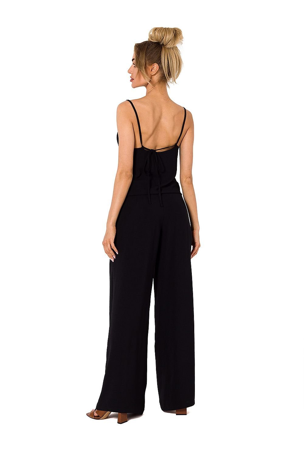 Draped Neckline Elegant Pantsuit