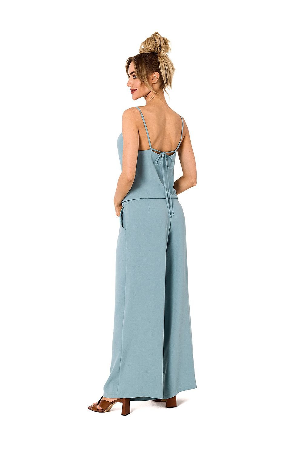 Draped Neckline Pantsuit