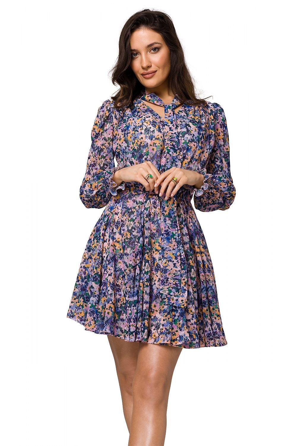 Floral Chiffon Mini Dress