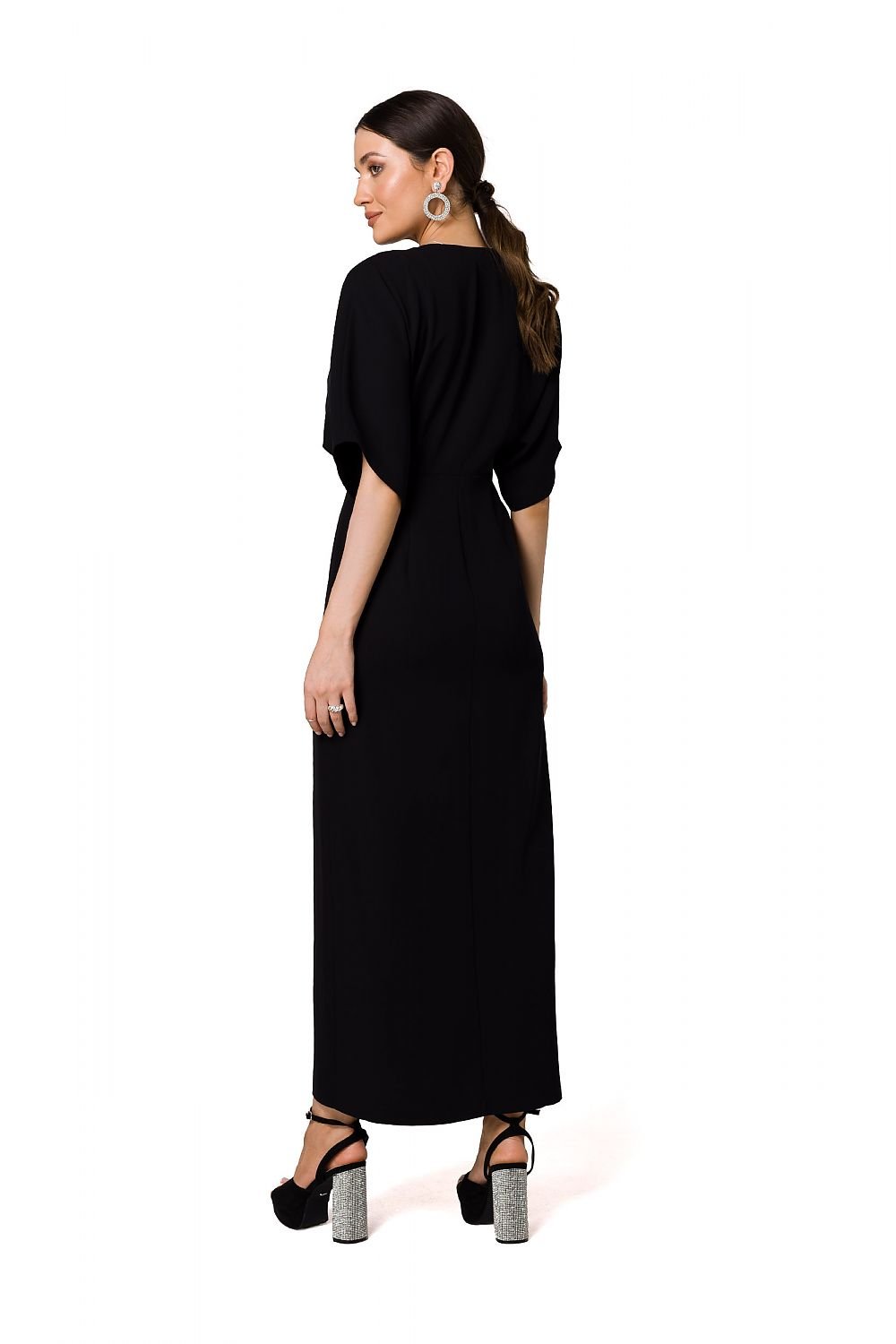 High-Slit Kimono Sleeve Dress