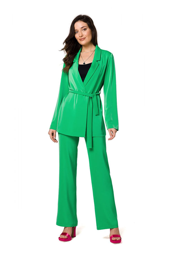 Flowing Fabric Jacket with Tied Belt - Michelle & Kenza Co.