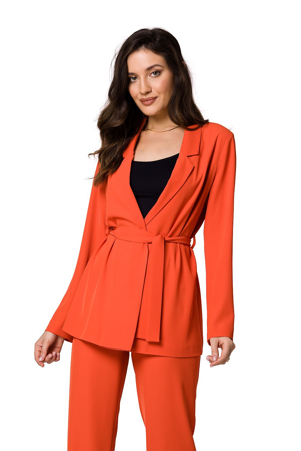 Flowing Fabric Jacket with Tied Belt - Michelle & Kenza Co.