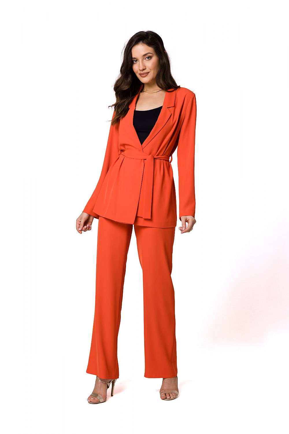 Flowing Fabric Jacket with Tied Belt - Michelle & Kenza Co.