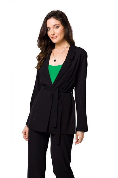 Flowing Fabric Jacket with Tied Belt - Michelle & Kenza Co.