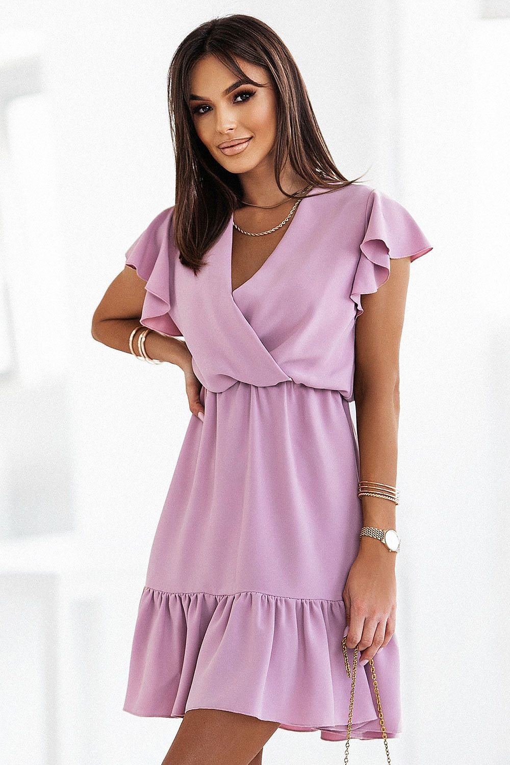 Elegant Ruffle Mini Dress