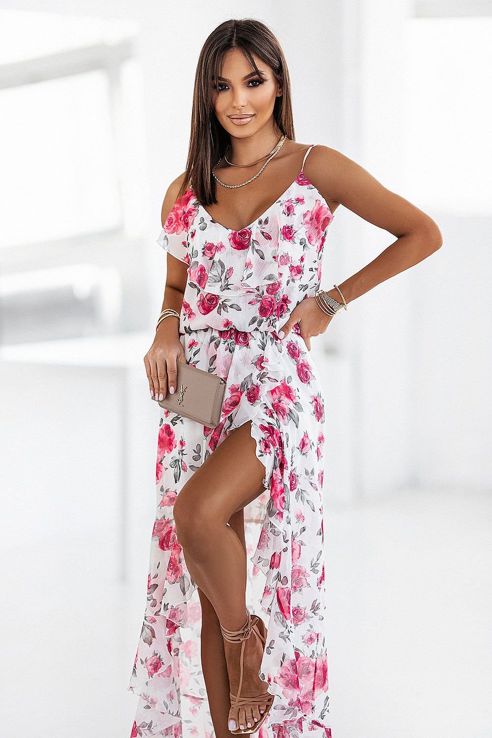 Floral Chiffon Daydress with Ruffles