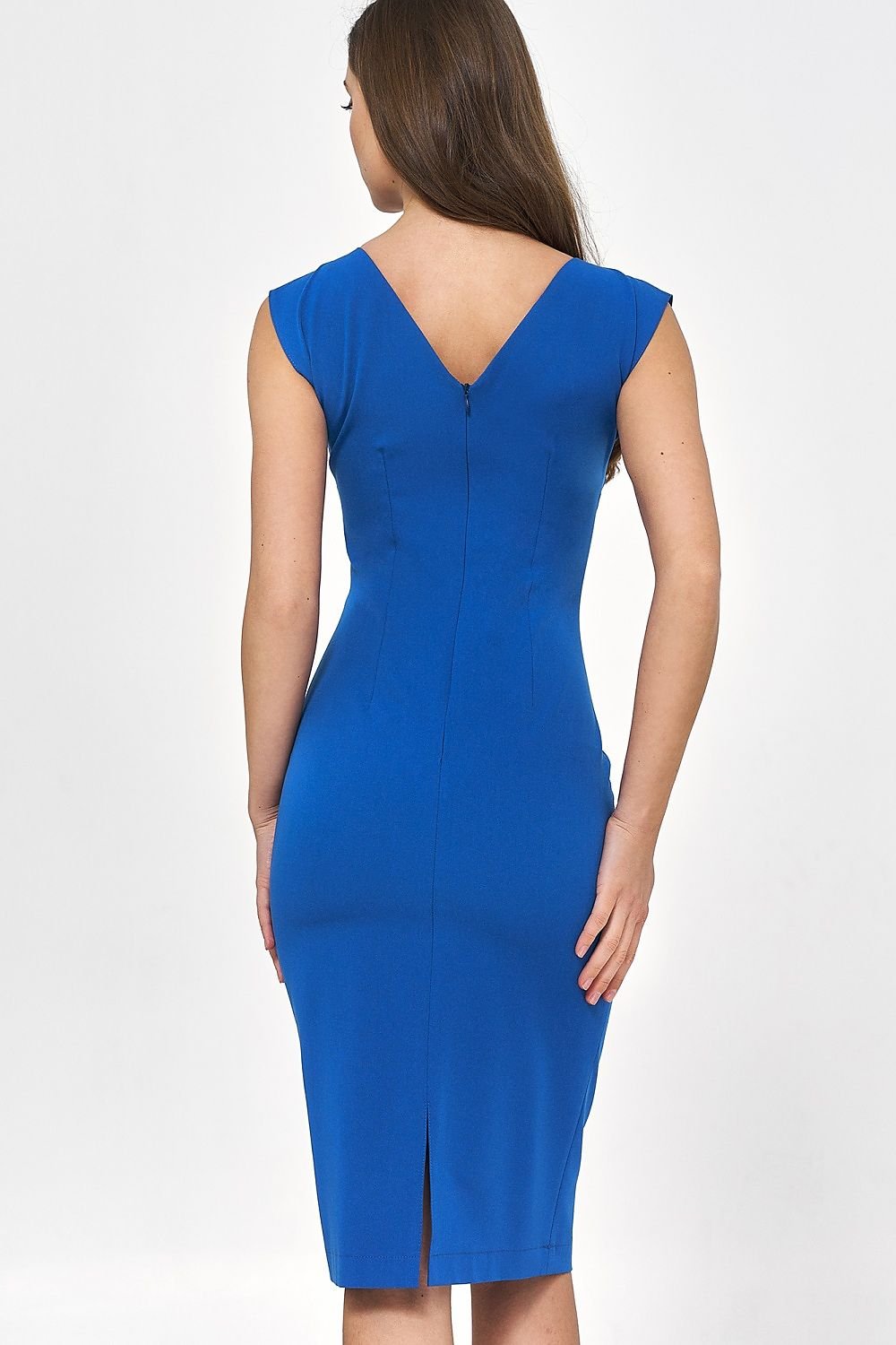 Form-Fitting Emerald V-Neck Dress