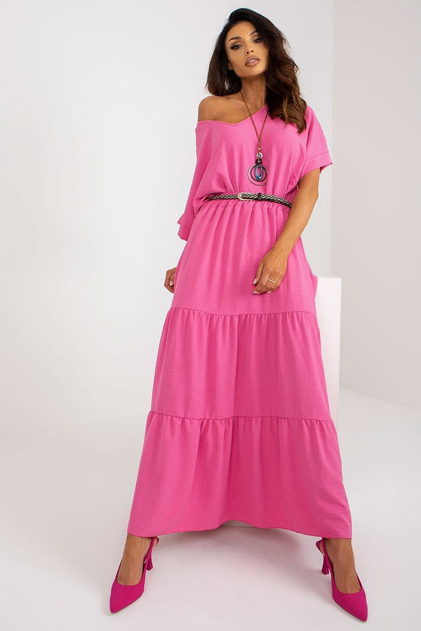 Frilly Belted Summer Maxi Skirt