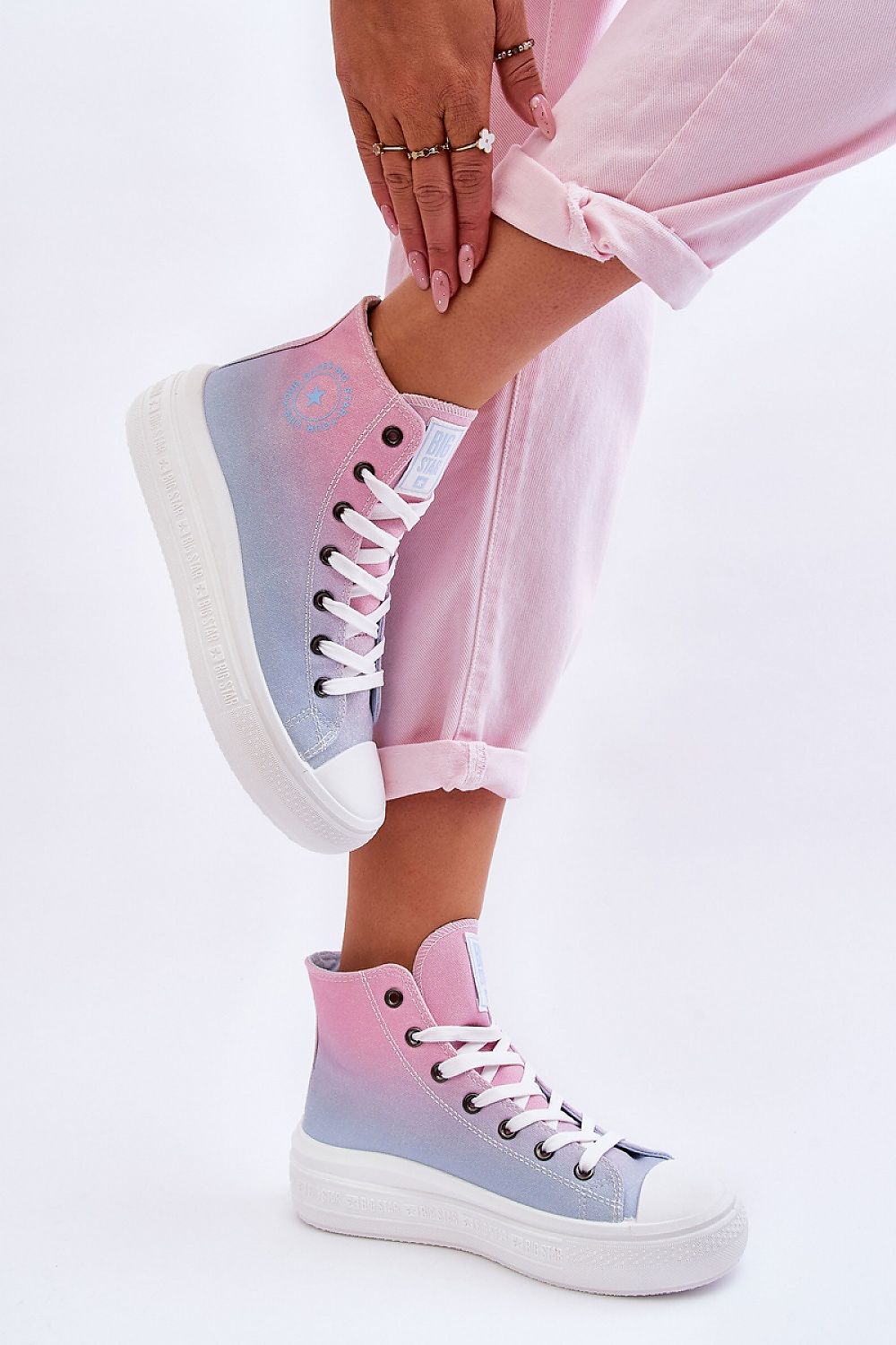 Comfortable Textile High-Top Sneakers