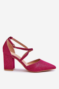 Glittery Block Heel Pumps