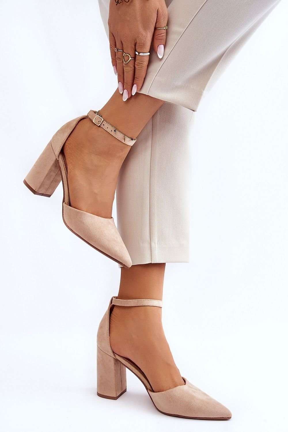 Alicia Eco-Suede Block Heel Pumps