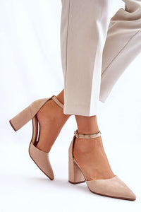 Alicia Eco-Suede Block Heel Pumps