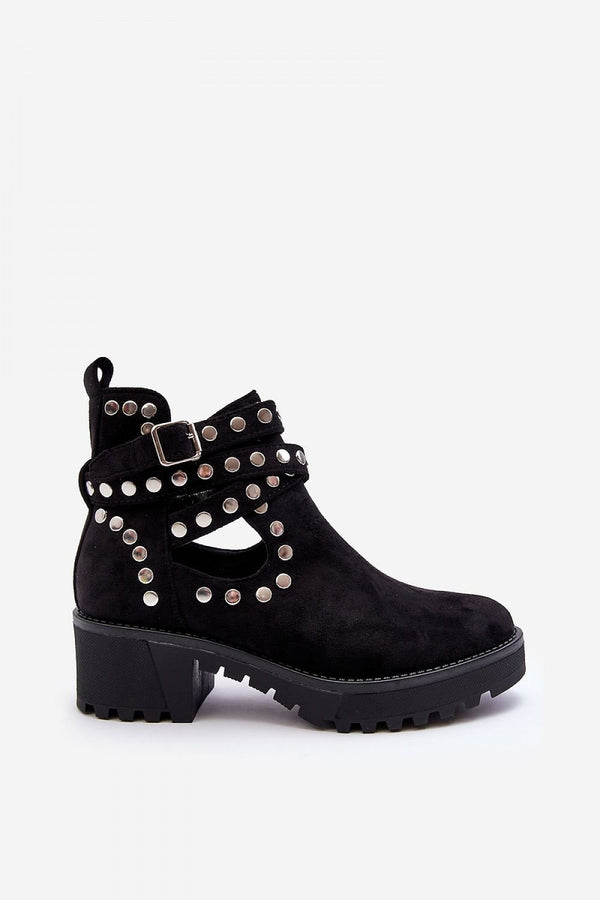 Studded Eco-Suede Slip-On Boots