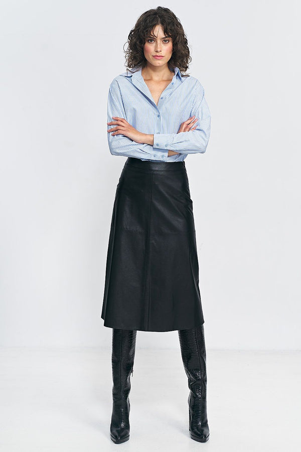 Silhouette-Enhancing Faux Leather Skirt