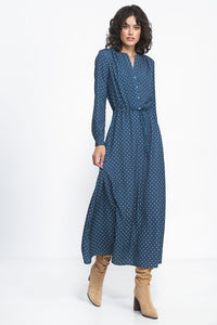 Feminine Polka Dot Maxi Dress