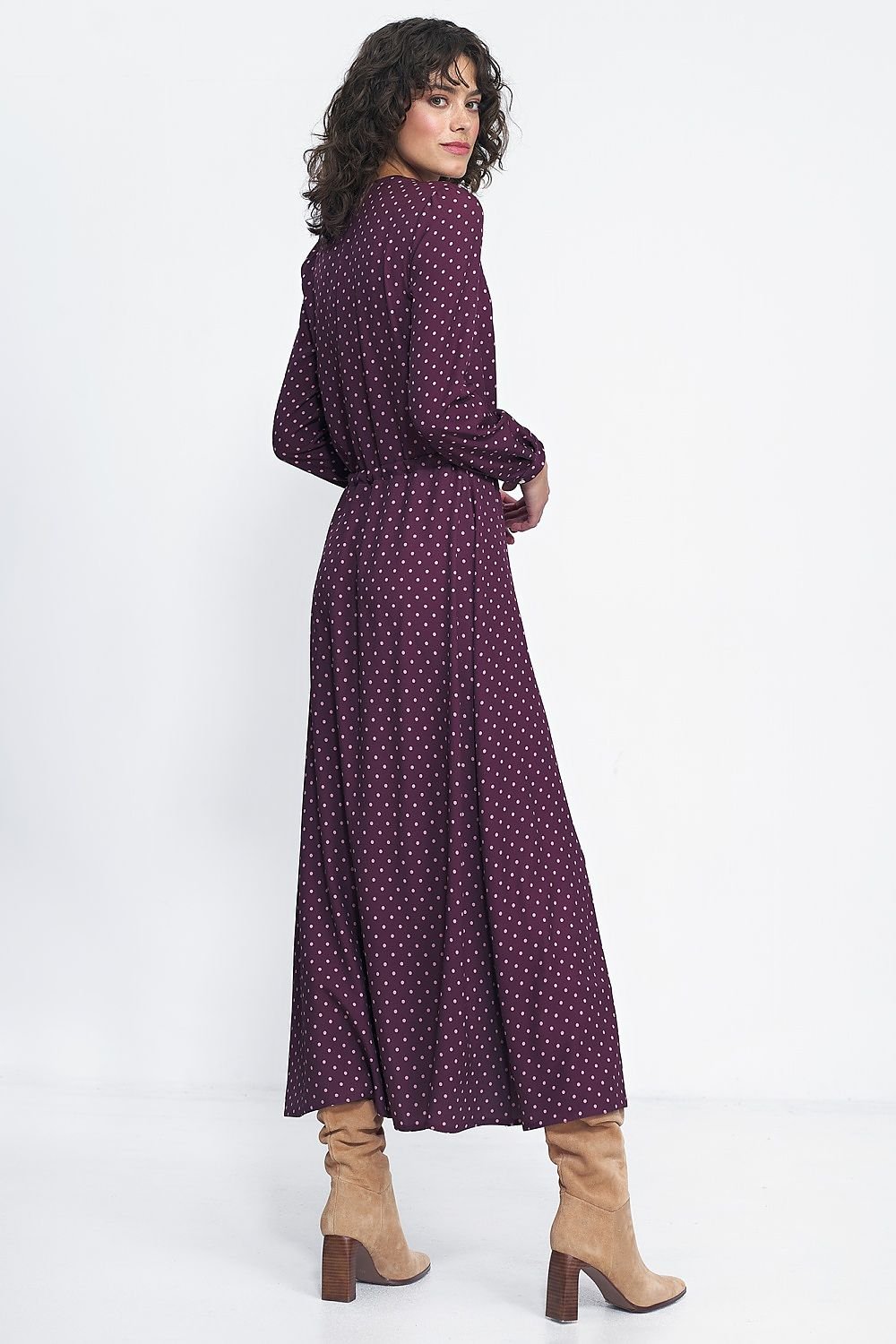 Feminine Polka Dot Maxi Dress