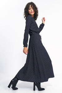 Feminine Polka Dot Maxi Dress