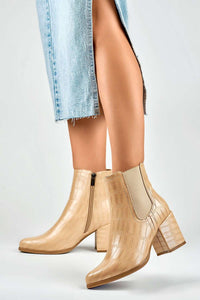 Amelia Almond Heeled Boots